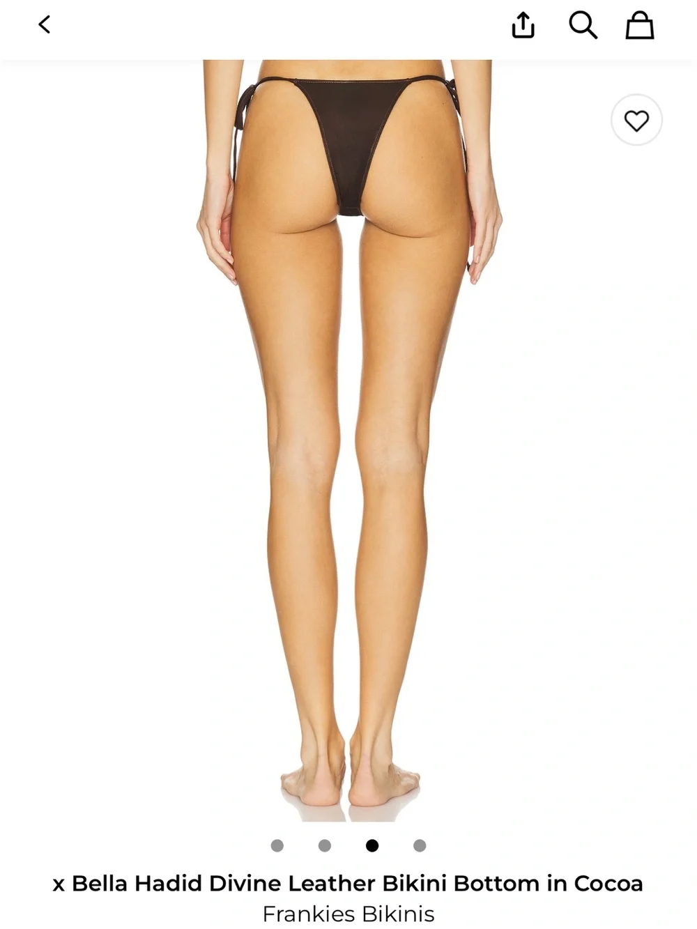 Frankie's Bikinis Leather Bikini Bottom in Cocoa Brown